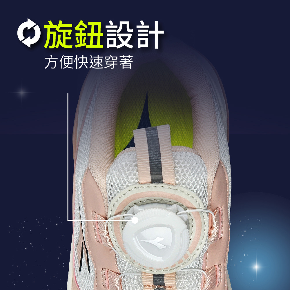 DIADORA 童鞋 女中童時尚電燈慢跑鞋 運動鞋(DA13