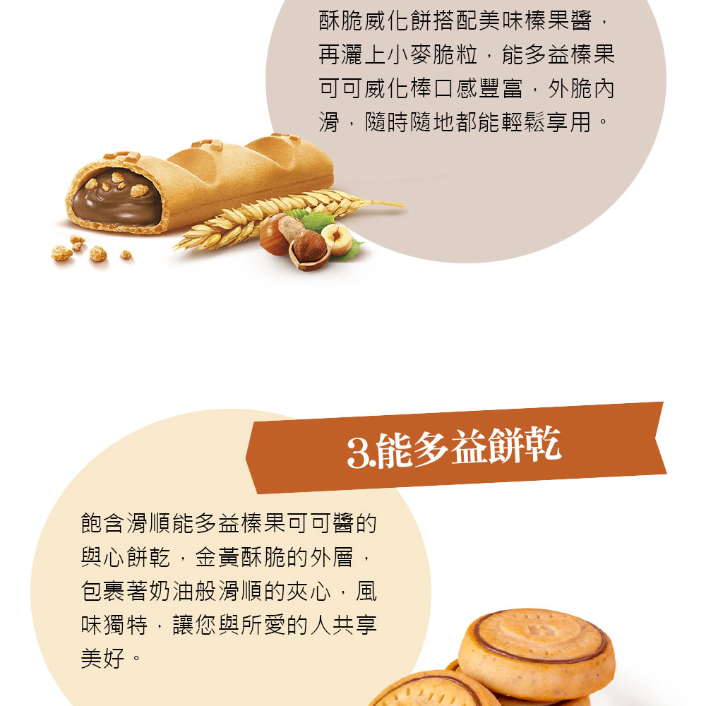 酥脆威化餅搭配美味榛果醬,