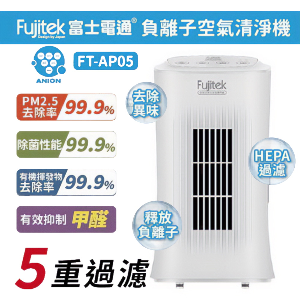 Fujitek 富士電通 負離子空氣清淨機 保固一年(FT-