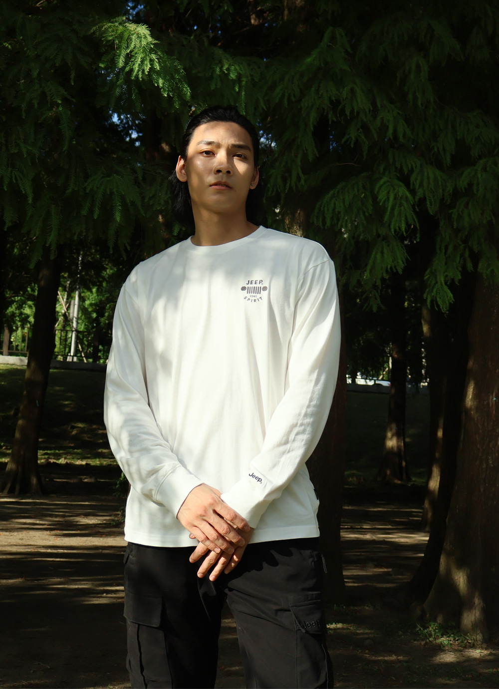 JEEP 男裝 率性吉普車寬版長袖T恤(白色)折扣推薦 JEEP 男裝 率性吉普車寬版長袖T恤(白色)折扣推薦