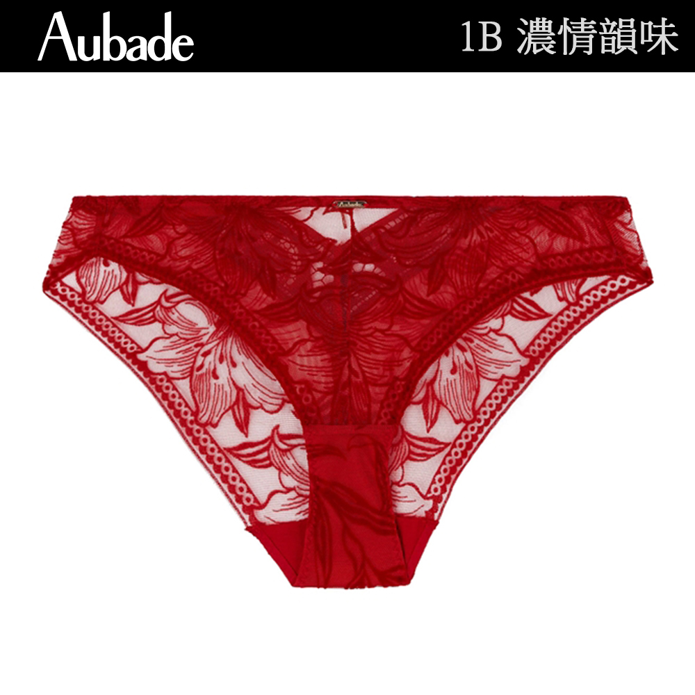 Aubade 濃情韻味植絨花卉蕾絲三角褲 性感小褲 法國進口