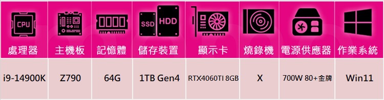 技嘉平台 i9廿四核GeForce RTX 4060TI W