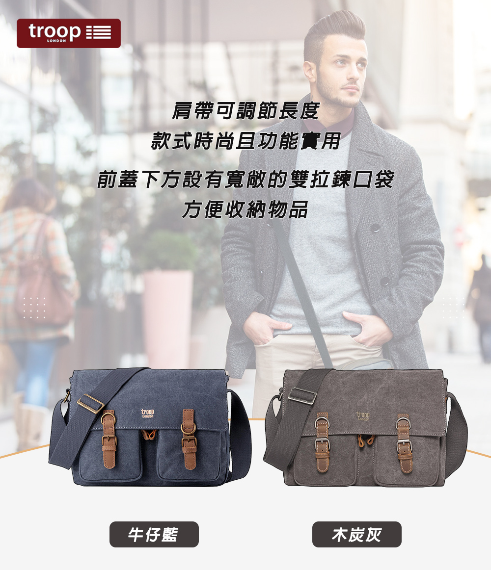 前蓋下方設有寬敞的雙拉鍊口袋