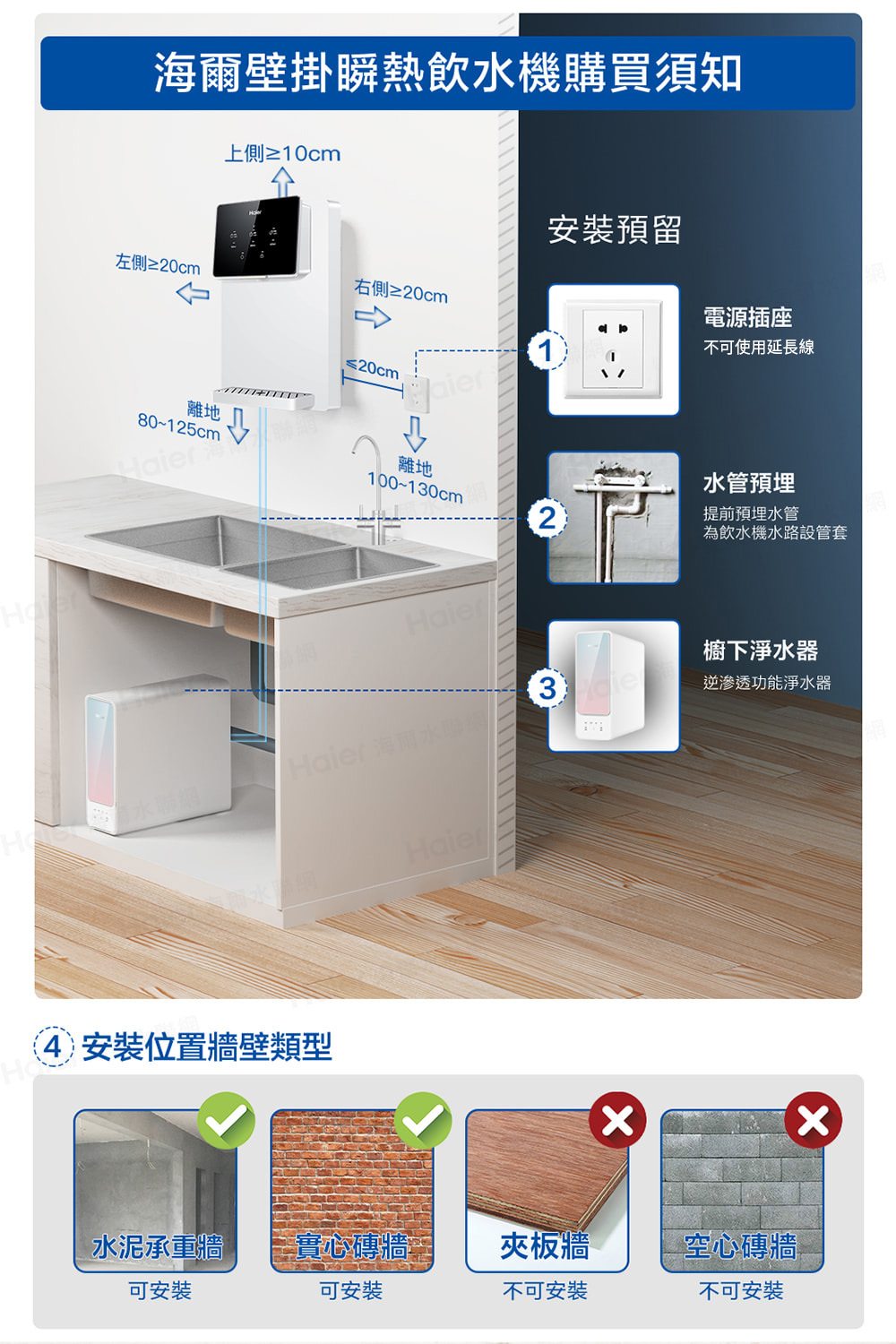 海爾壁掛瞬熱飲水機購買須知