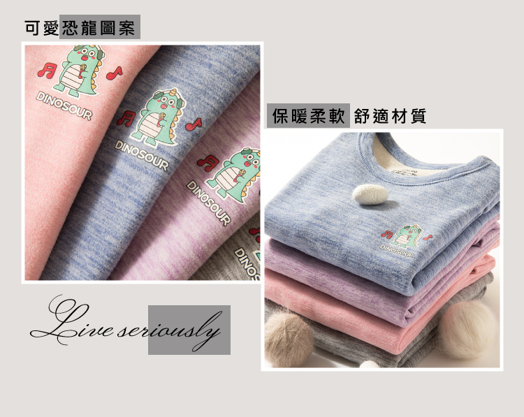 可愛恐龍圖案 保暖柔軟舒適材質 