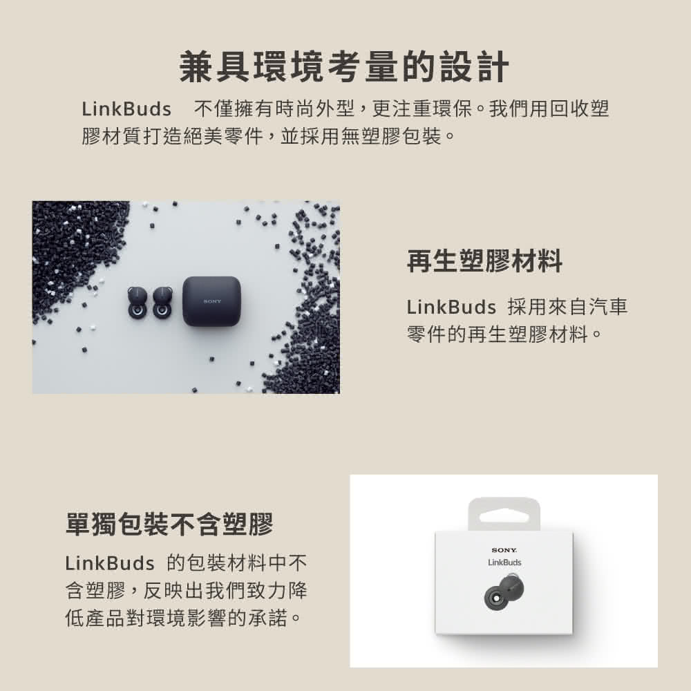 不僅擁有時尚外型,更注重環保。我們用回收塑