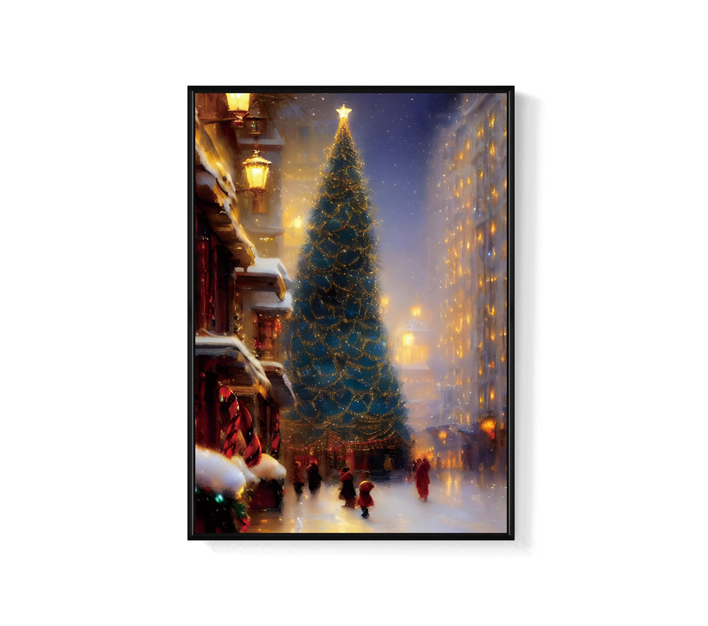 菠蘿選畫所 聖誕夜的街道I - 70x100cm(冬季聖誕裝