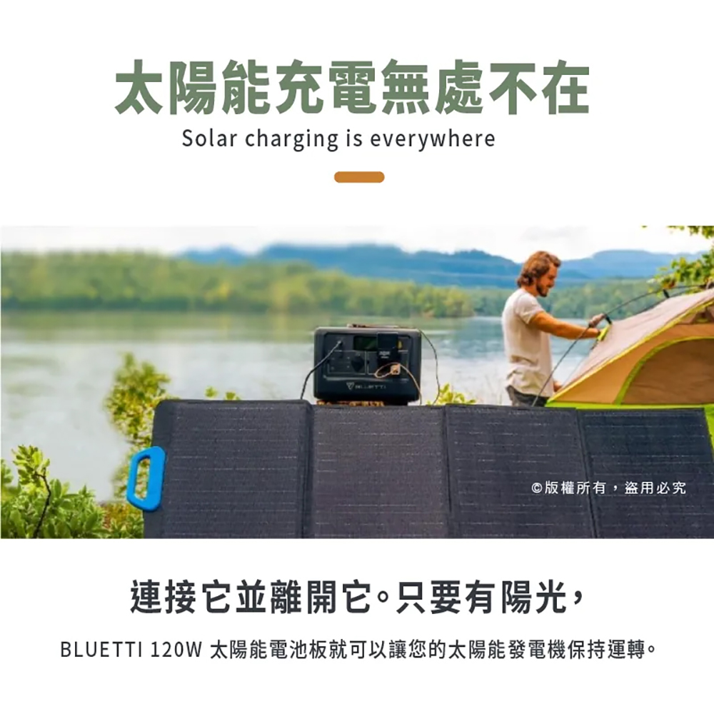 BLUETTI 200W 太陽能電池板(適用於AC200P/