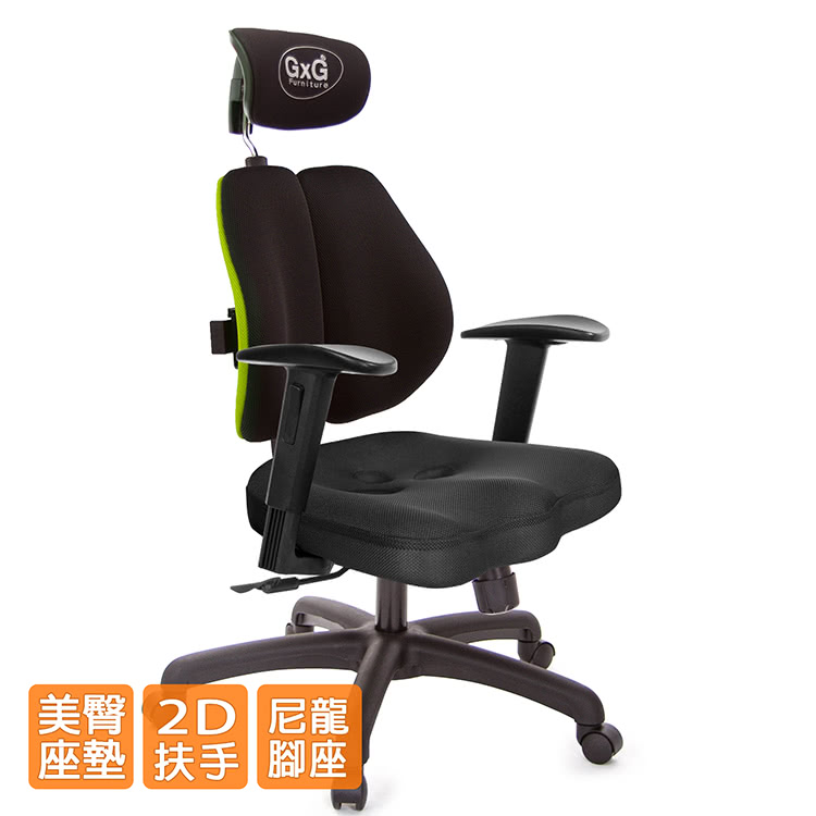 GXG 吉加吉 兩軸枕 4D平面折疊扶手 雙背美臀椅(TW-