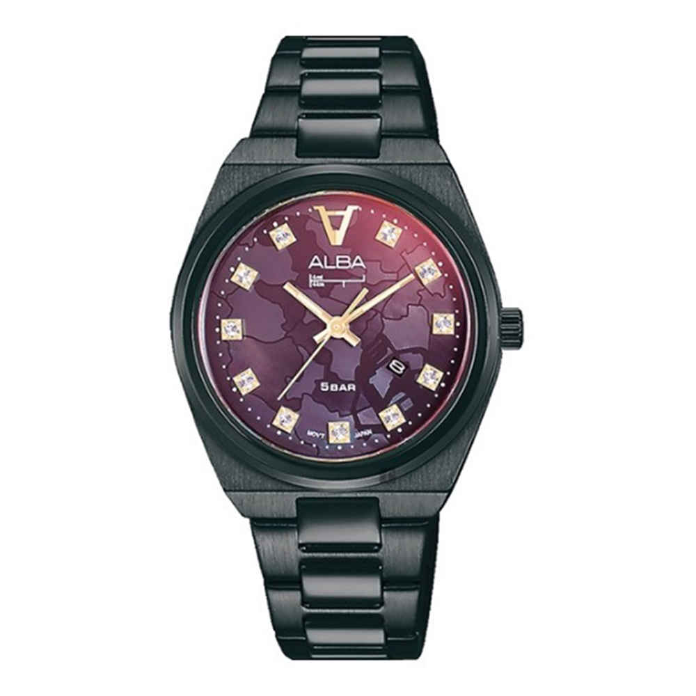 ALBA 雅柏官方授權A1 女 時尚黑框紅面 石英腕錶-33