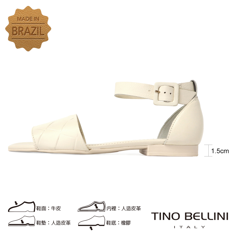 TINO BELLINI 貝里尼 巴西進口菱格紋平底涼鞋FS