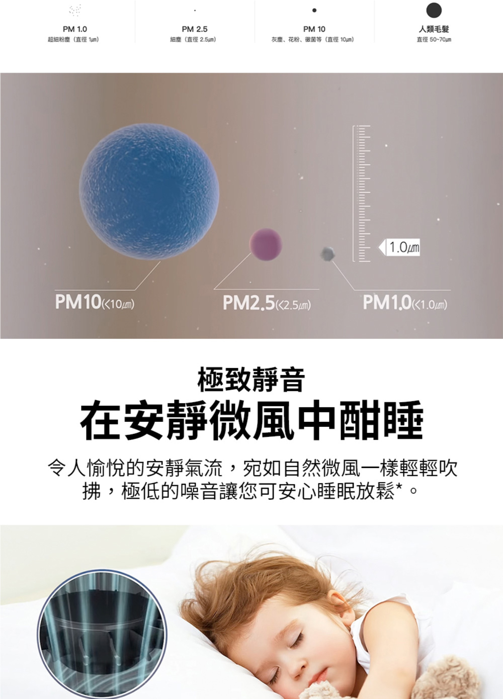 令人愉悅的安靜氣流,宛如自然微風一樣輕輕吹