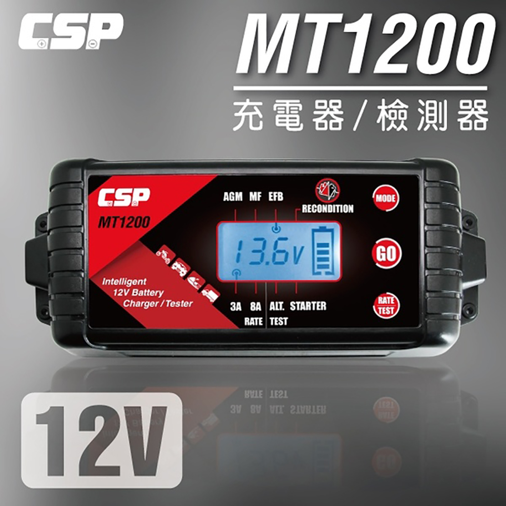 CSP MT1200多功能脈衝式智能充電器(雙模6V 12V