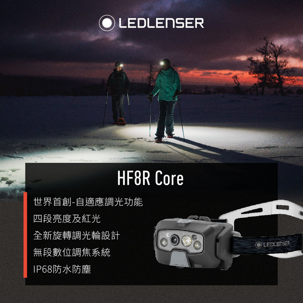 LED LENSER HF8R Core 1600流明充電式