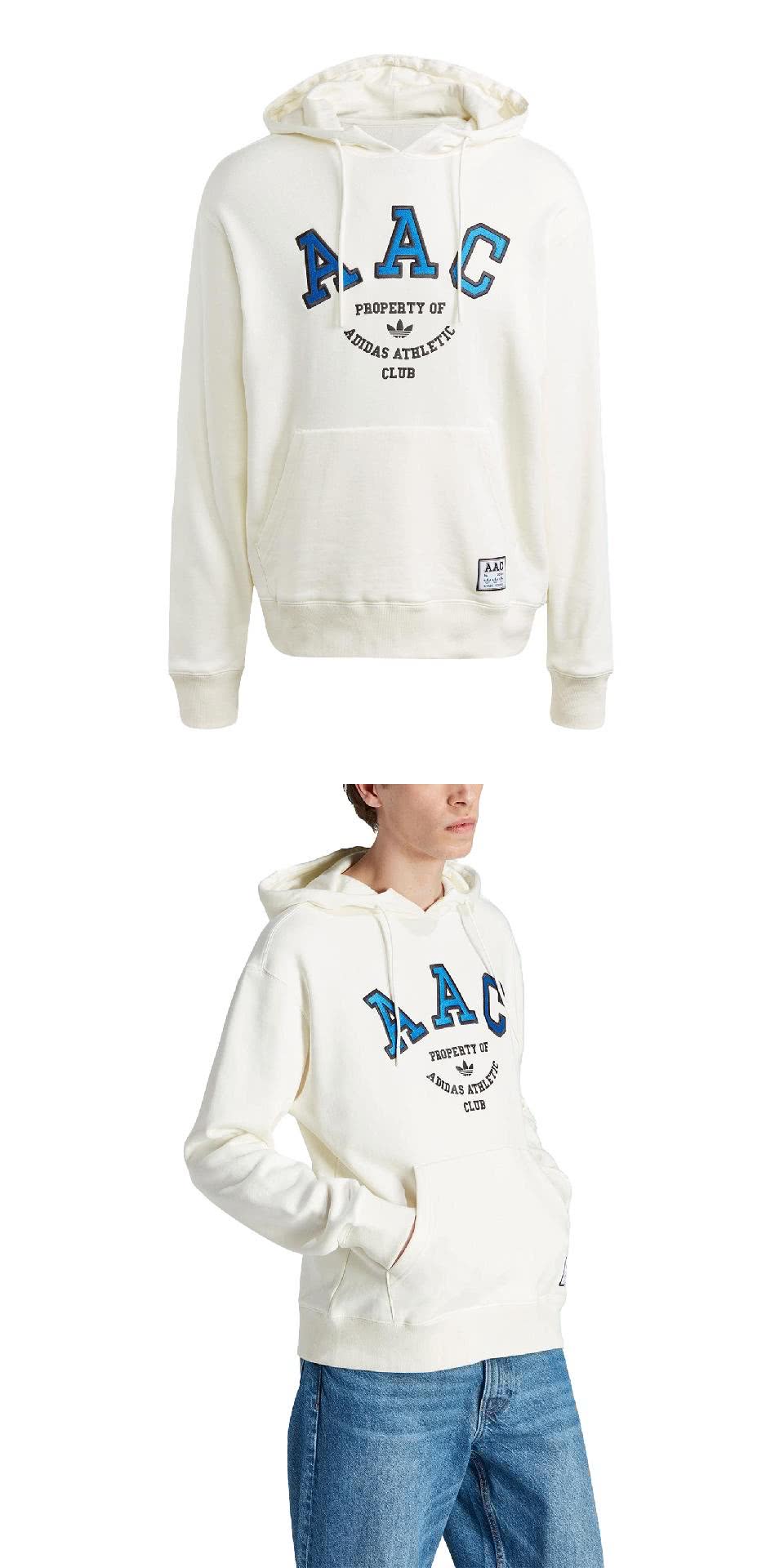 adidas 愛迪達 帽T AAC Hoodie 米白 藍 