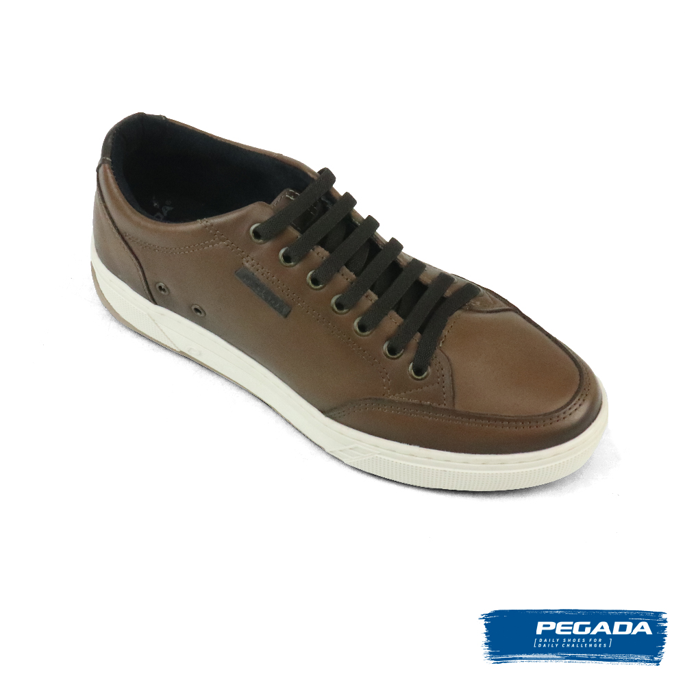 PEGADA 巴西厚底皮質綁帶休閒鞋 棕色(118901-B