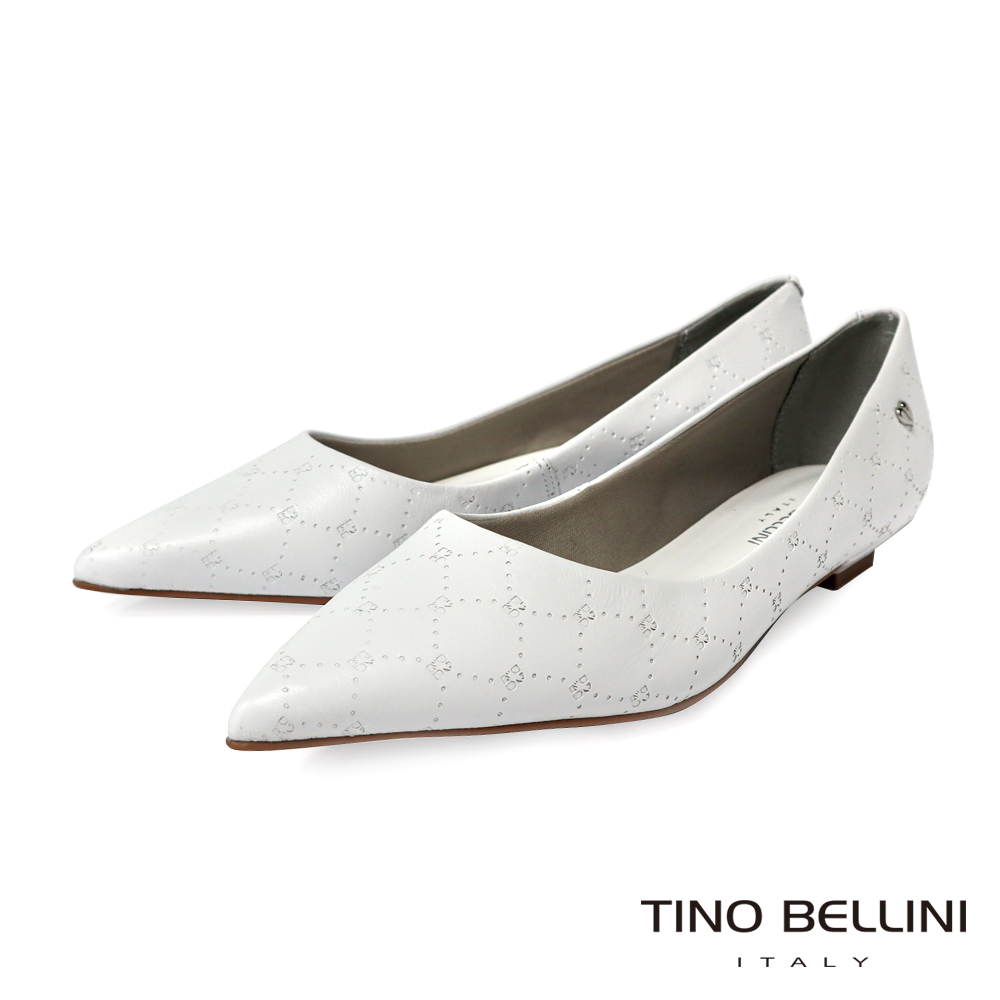 TINO BELLINI 貝里尼 巴西進口菱格紋尖頭低跟鞋F