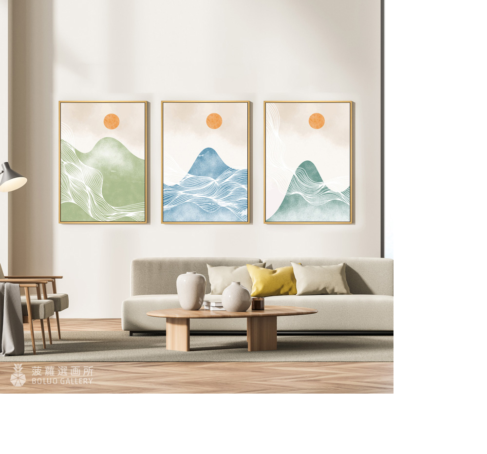菠蘿選畫所 山海油畫風景抽象畫-42x60cm(現代抽象風景