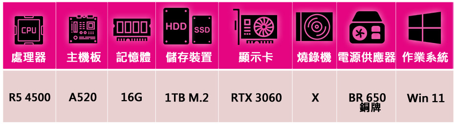 微星平台 R5六核GeForce RTX 3060 Win1