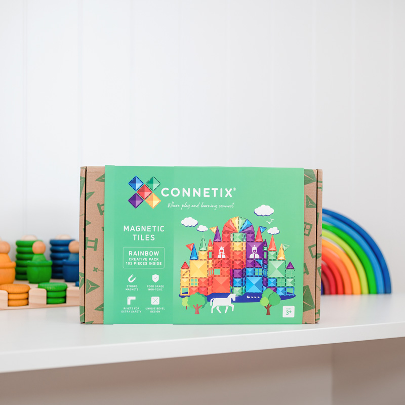 Connetix 彩虹磁力積木-進階創意組102pc(磁力片