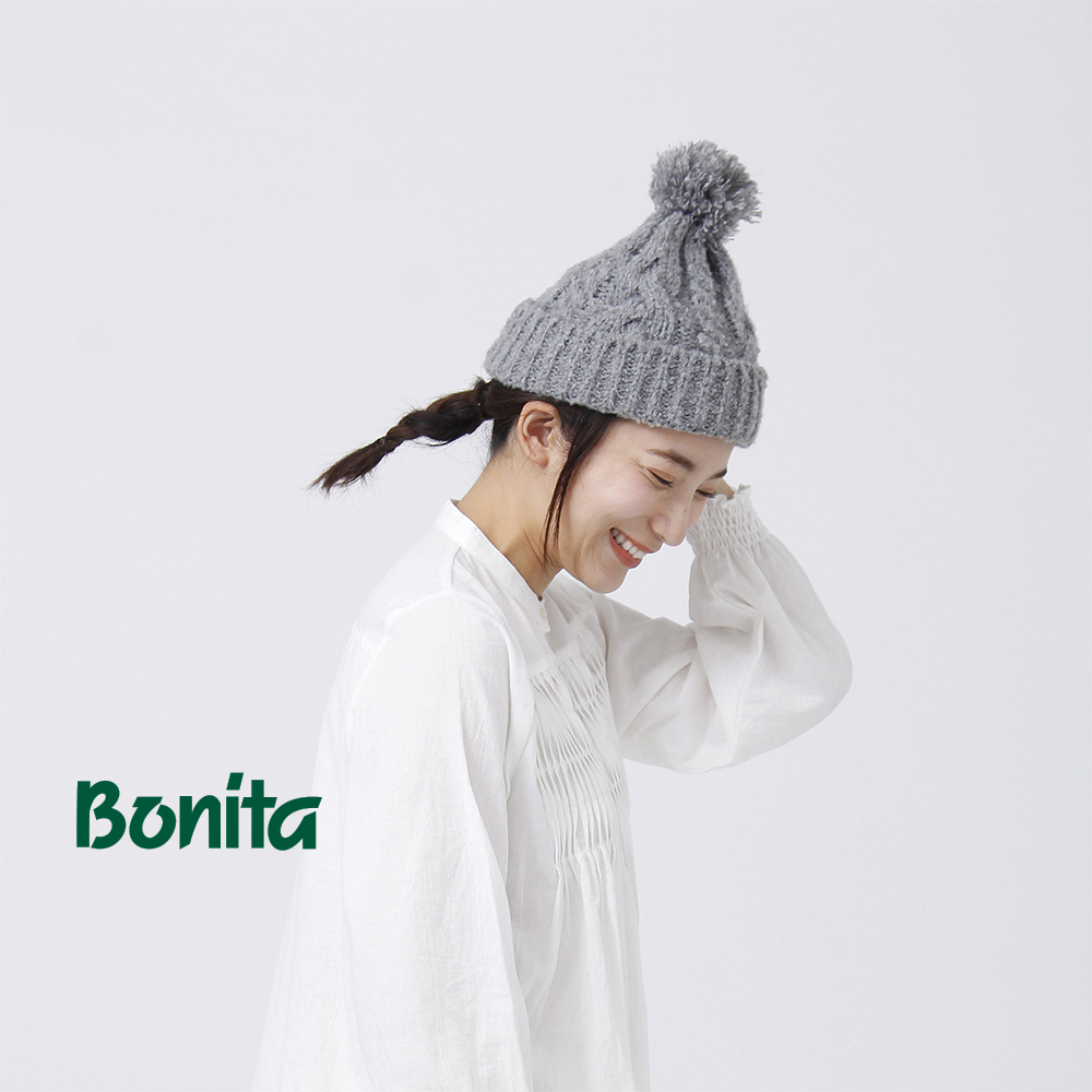 Bonita 葆倪 日本進口 毬毬麻花毛線帽-992-350