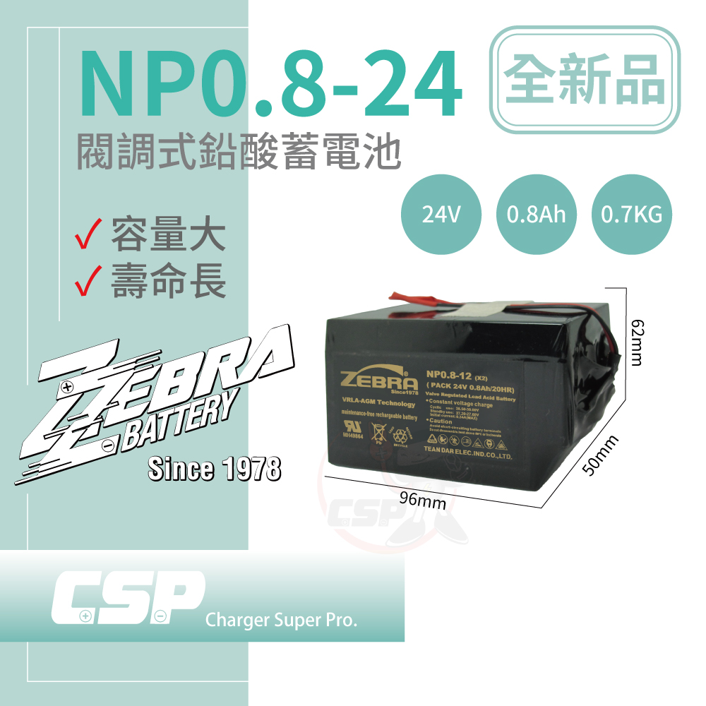 CSP NP0.8-24 鉛酸電池(消防受信總機 廣播主機 