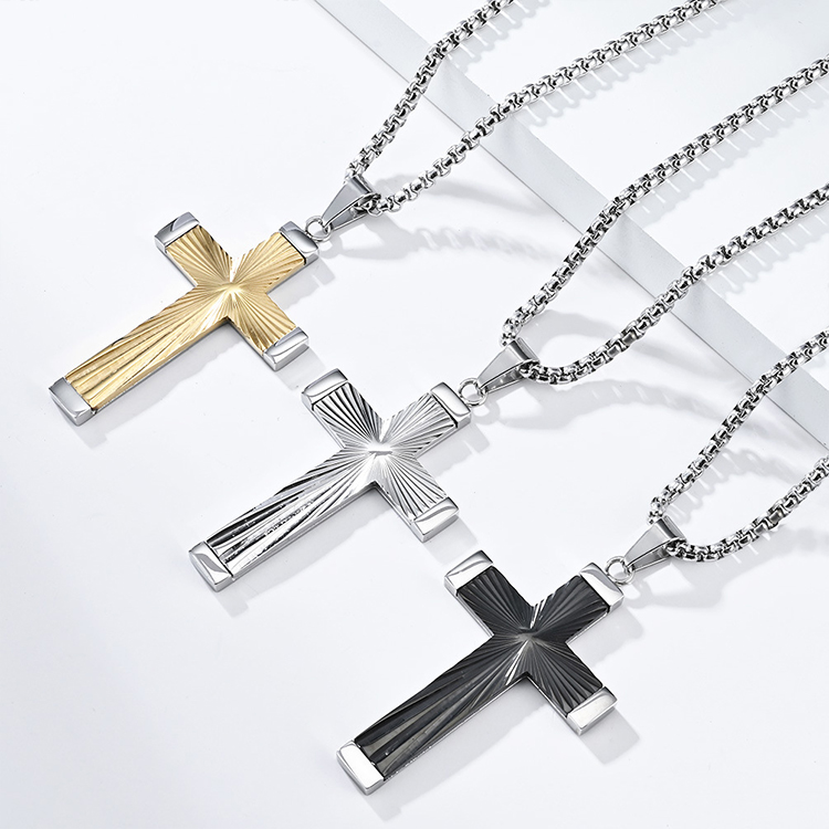 Jpqueen 光芒十字架歐美中性鈦鋼長項鍊(3色可選)評價