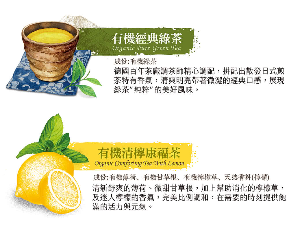 成份有機薄荷、有機甘草根、有機檸檬草、天然香料檸檬