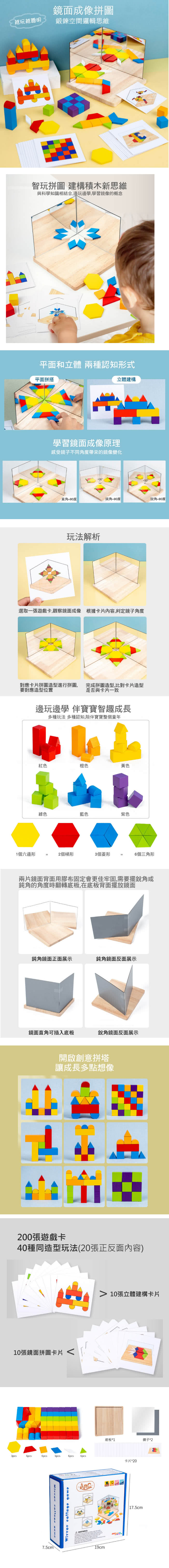 Jigsaw 兒童數理幾何構建積木影像邏輯思維訓練玩具(兒童