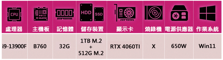 華碩平台 i9廿四核GeForce RTX 4060Ti W