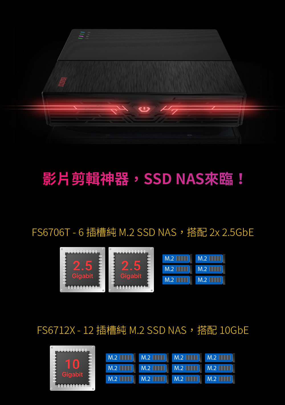 ASUSTOR 華芸 搭 8G 記憶體 ★ FS6706T 