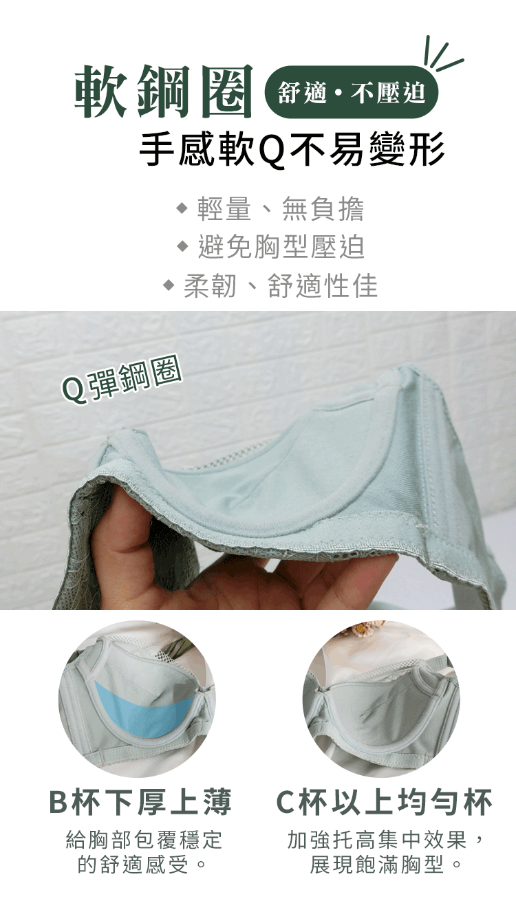 Daima 黛瑪 3套組 機能包覆內衣B-D/溫柔天使透氣防