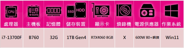 技嘉平台 i7十六核GeForce RTX 4060 Win