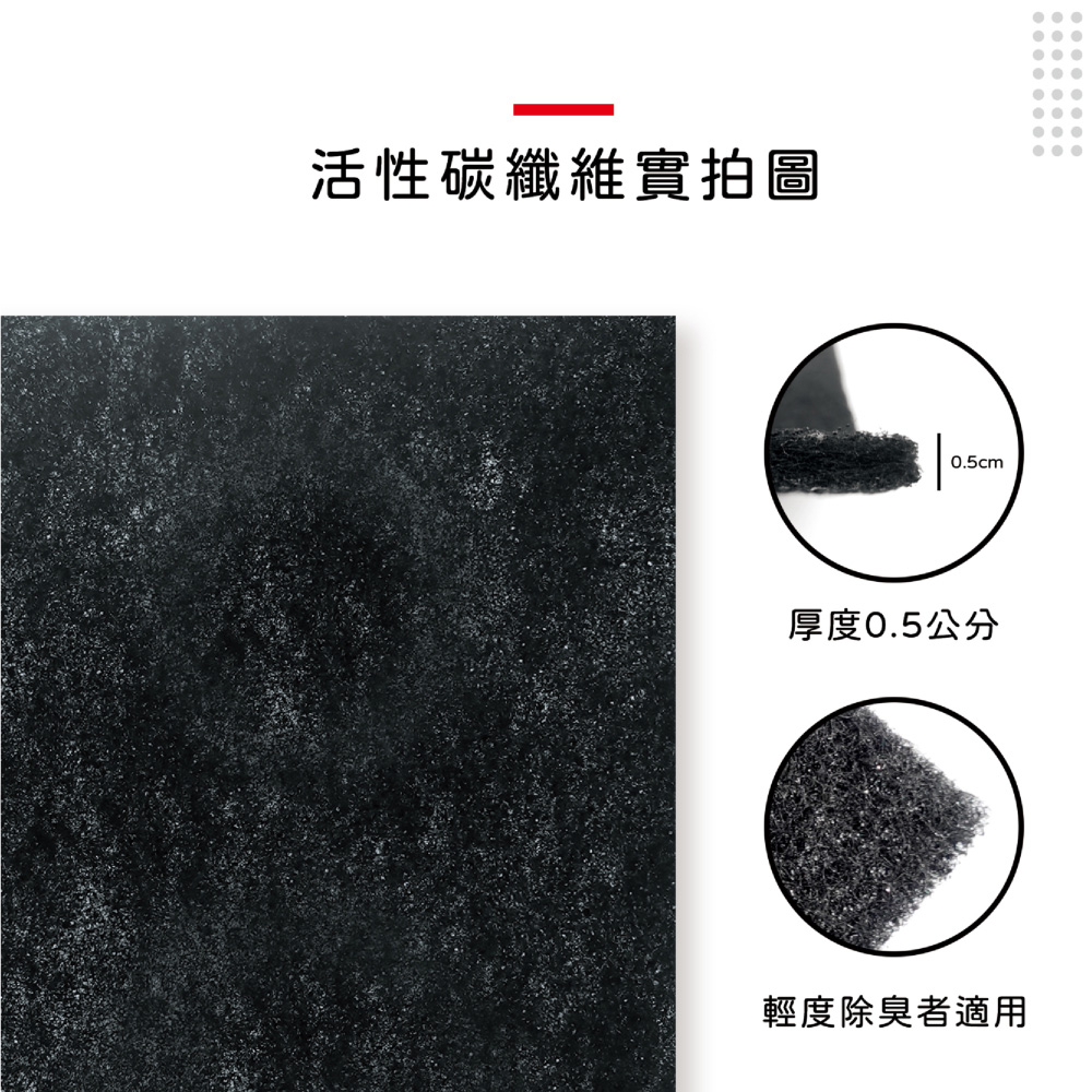 活性碳纖維實拍圖0.5cm厚度0.5公分輕度除臭者適用