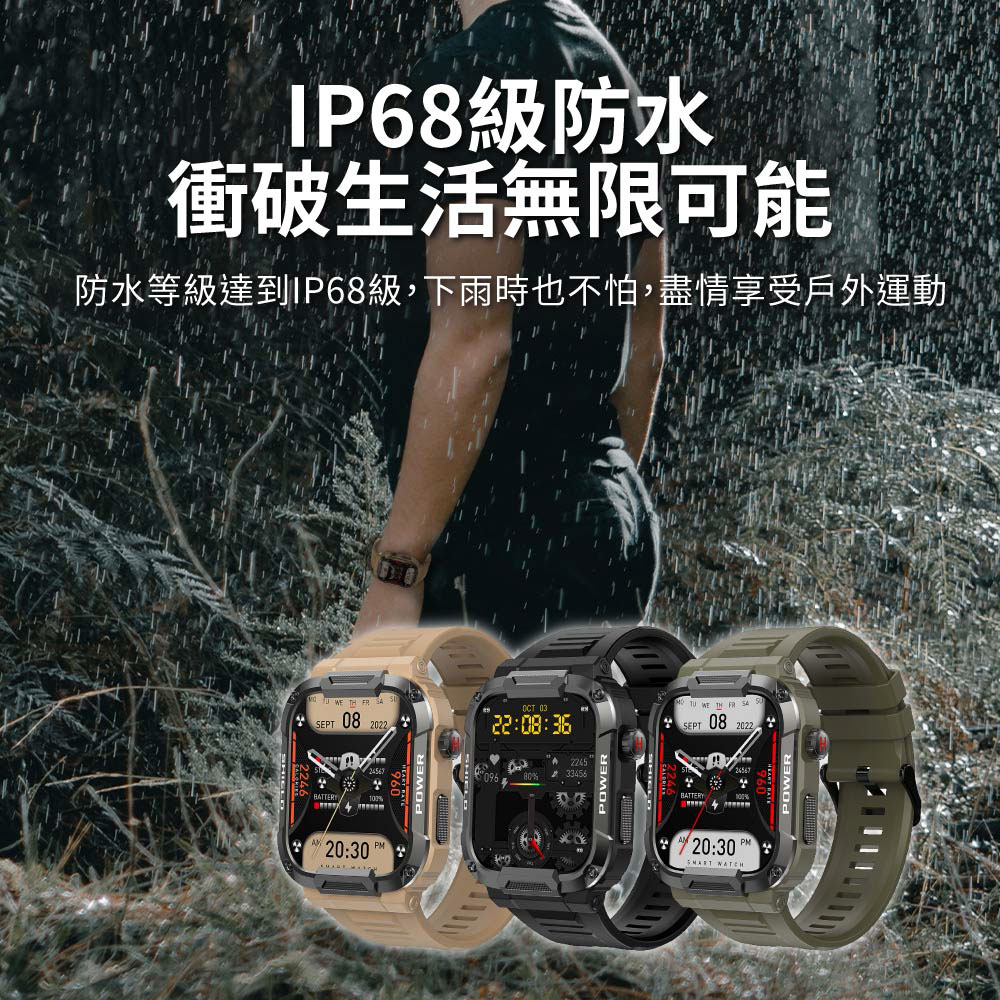 IP68級防水 衝破生活無限可能 防水等級達到IP68級,下雨時也不怕,盡情享受戶外運動 
