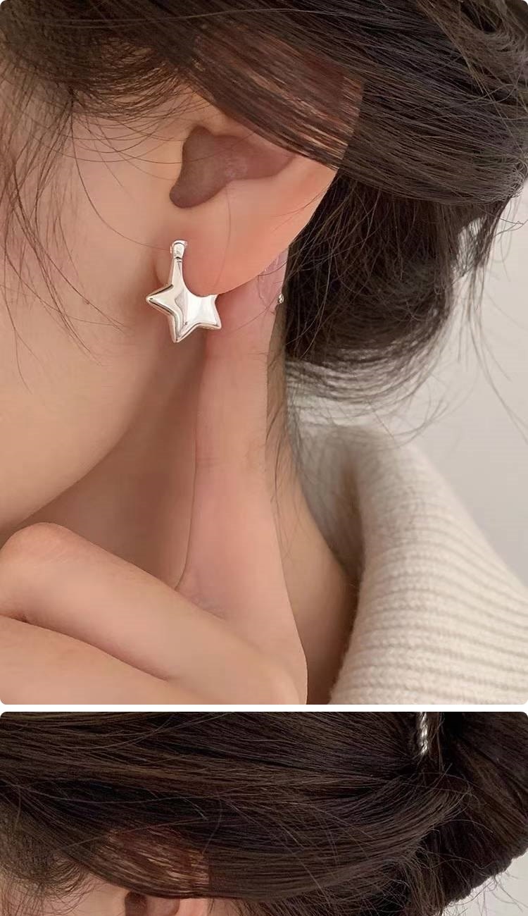 NDM 南大門 星星相遇 不對稱耳圈耳扣耳針穿式耳環耳釘耳骨