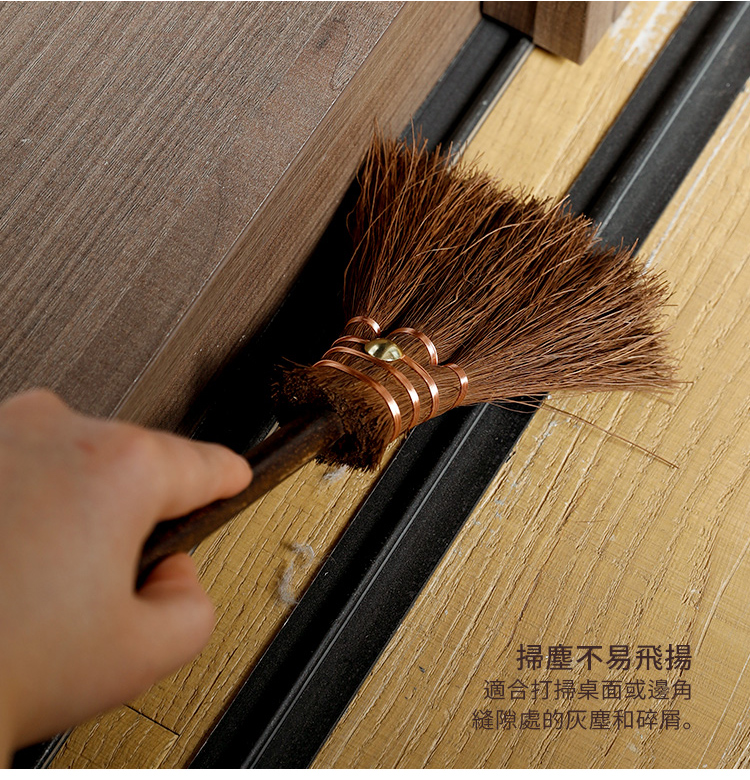 SHIMOYAMA 霜山 日式紫竹柄天然棕櫚掃把-50cm(