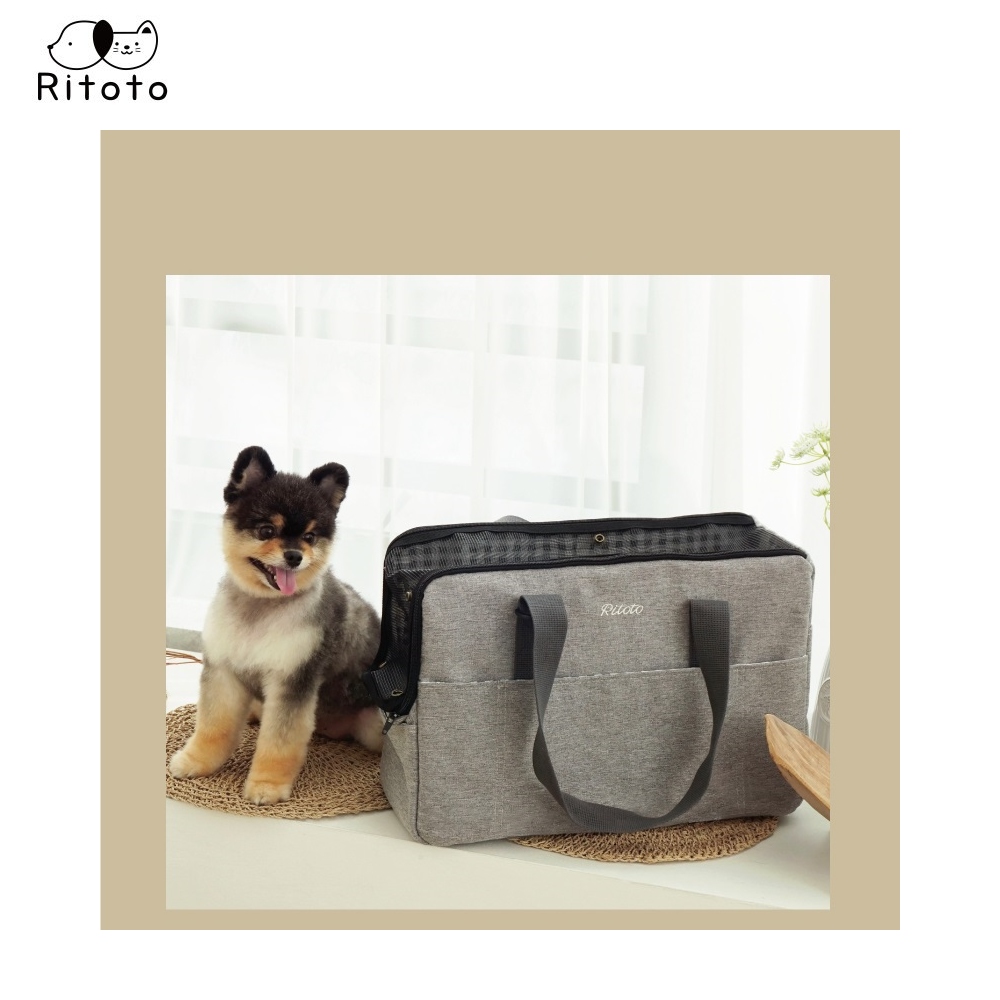 韓國Ritoto 寵物外出單肩手提包 - 時尚炭灰(可斜背 