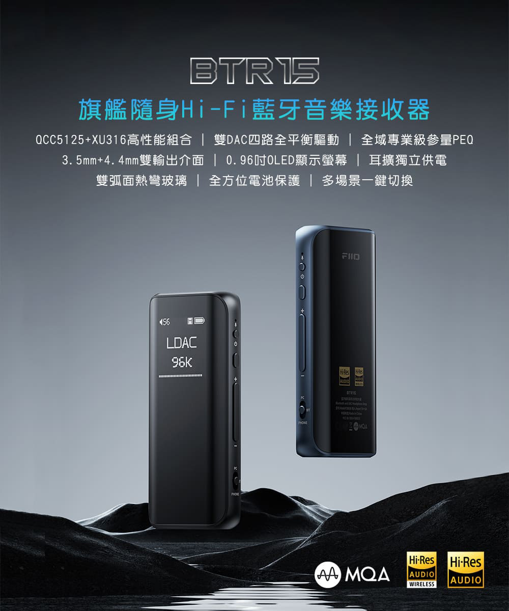 FiiO 隨身Hi-Fi藍牙音樂接收器(BTR15) 推薦