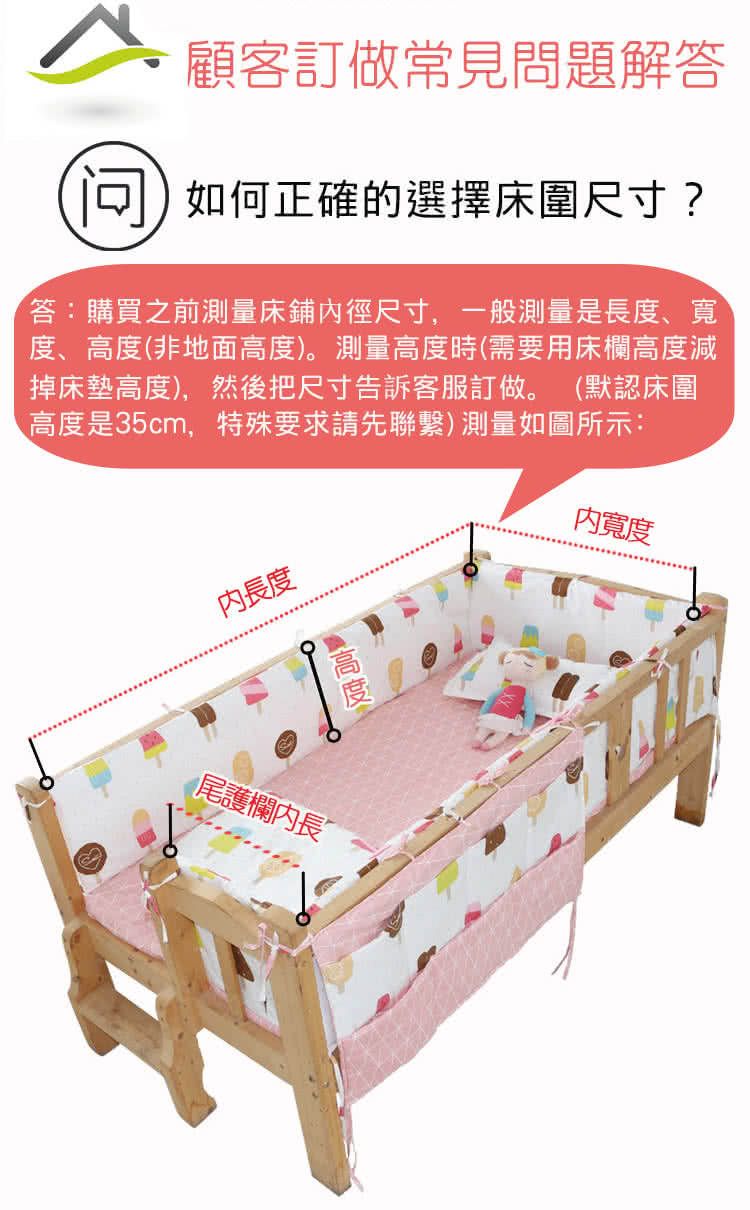 HA BABY 新生兒套組-三面護欄 床型168x88(3種