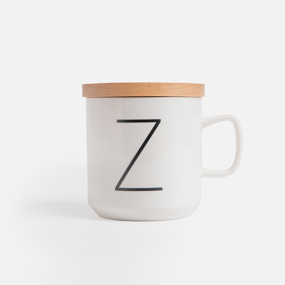 HOLA 午茶時光木蓋字母馬克杯-Z品牌優惠