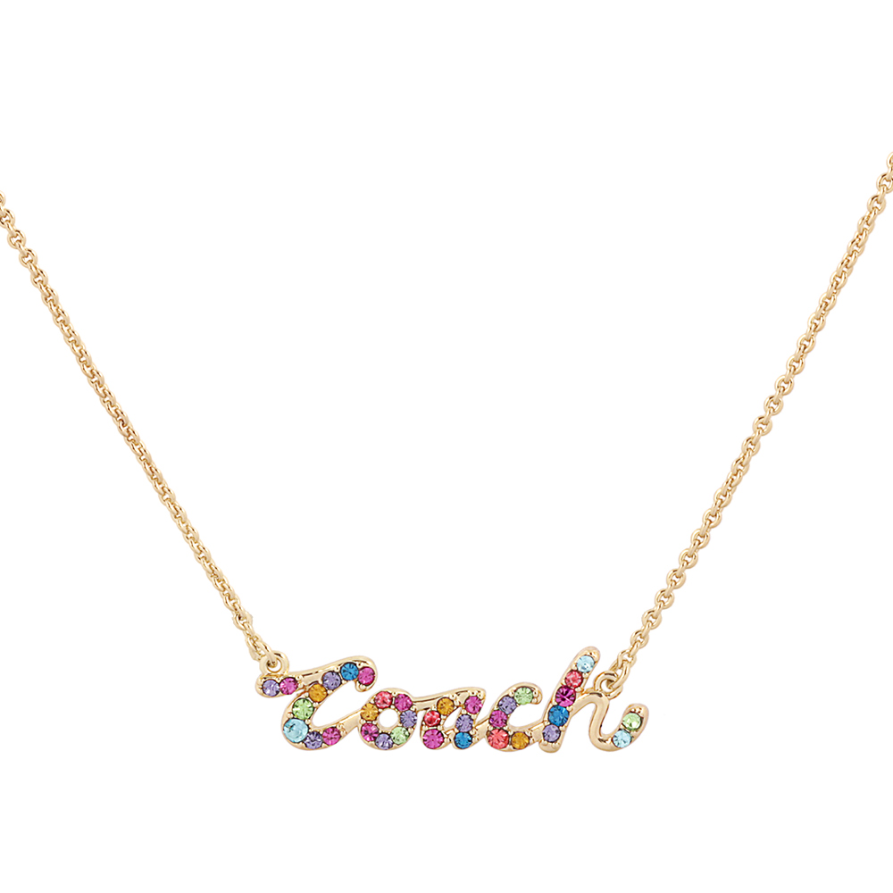 COACH 草寫標誌水鑽項鍊(彩色)品牌優惠