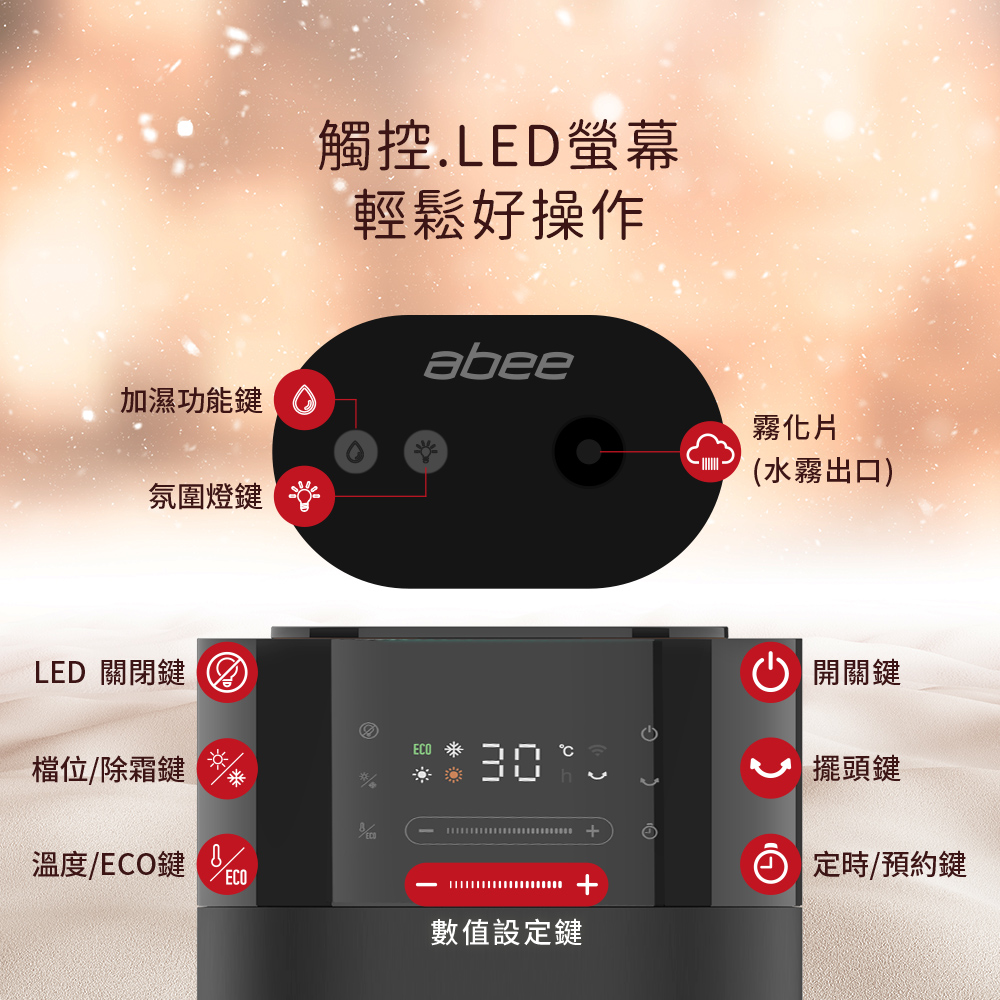 Abee 快譯通 水霧加濕遙控式電暖器(PTC51)好評推薦