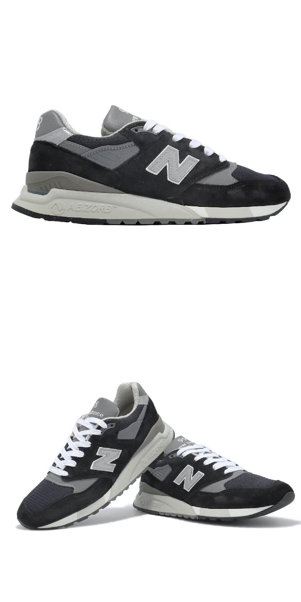 NEW BALANCE 休閒鞋 998 男鞋 黑 銀 緩震 