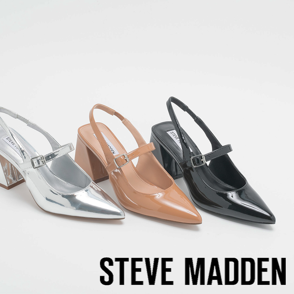 STEVE MADDEN HAILSEY 尖頭繞踝粗跟高跟鞋