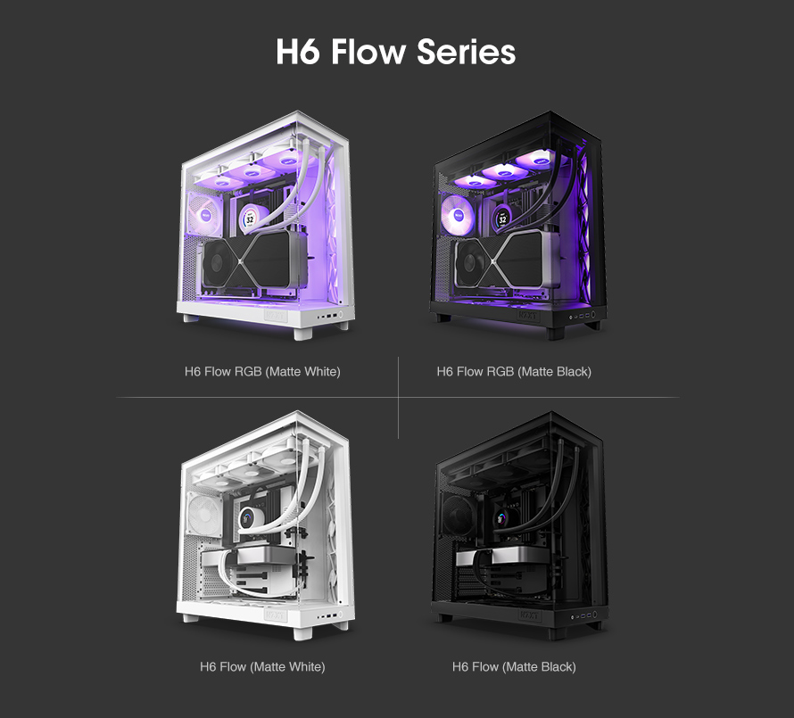 NZXT 恩傑 H6 Flow ATX 玻璃側透電腦機殼(內