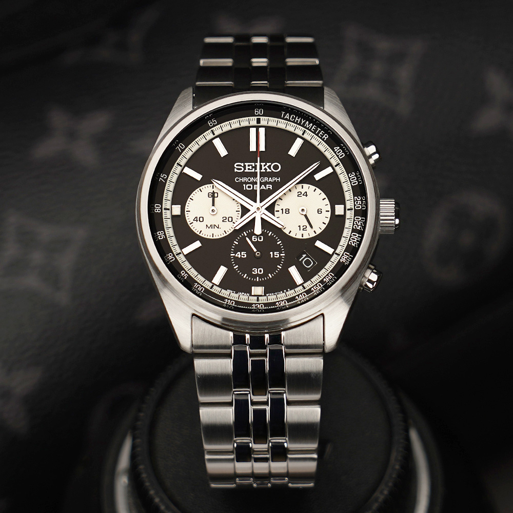 SEIKO 精工 CS系列熊貓錶三眼計時手錶-41.5mm 
