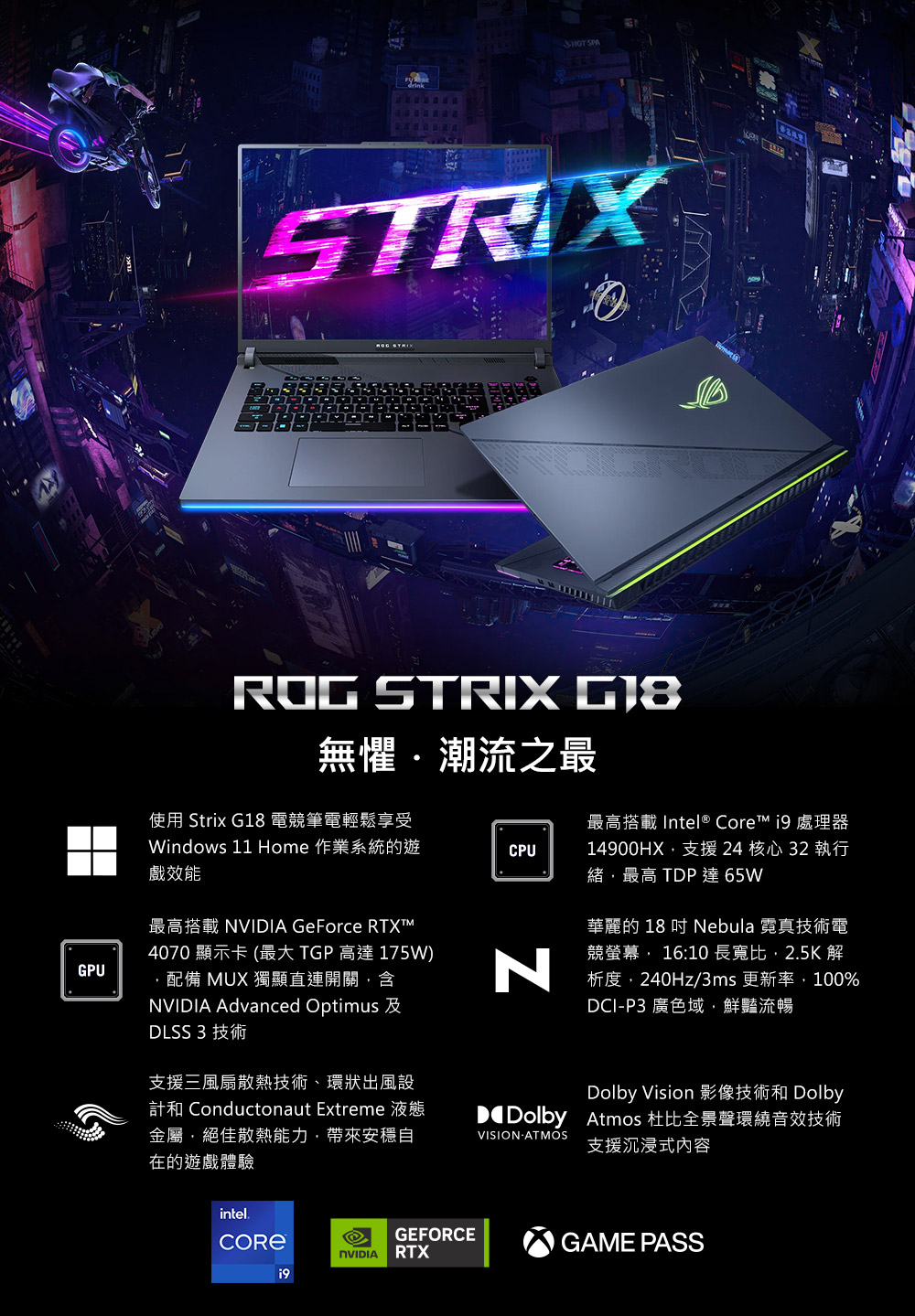 ASUS 1TB外接SSD組★18吋i9 RTX4060電競