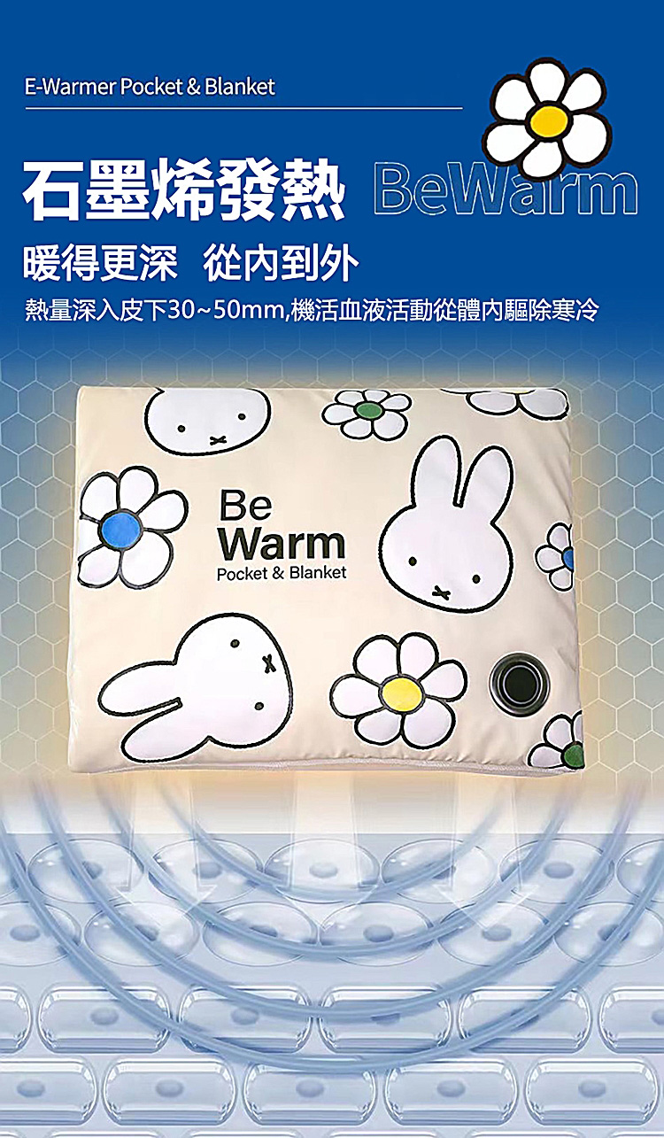 石墨烯發熱 Bewarm 暖得更深 從內到外 熱量深入皮下3050mm,機活血液活動從體內驅除寒冷 