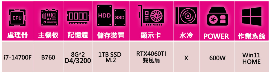 微星平台 i7二十核Geforce RTX4060TI Wi